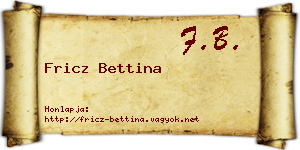Fricz Bettina névjegykártya